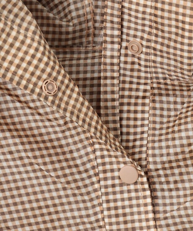 MOONBAT FLAT PURE サイクル レインポンチョ チェック 自転車 収納袋付き ベージュ