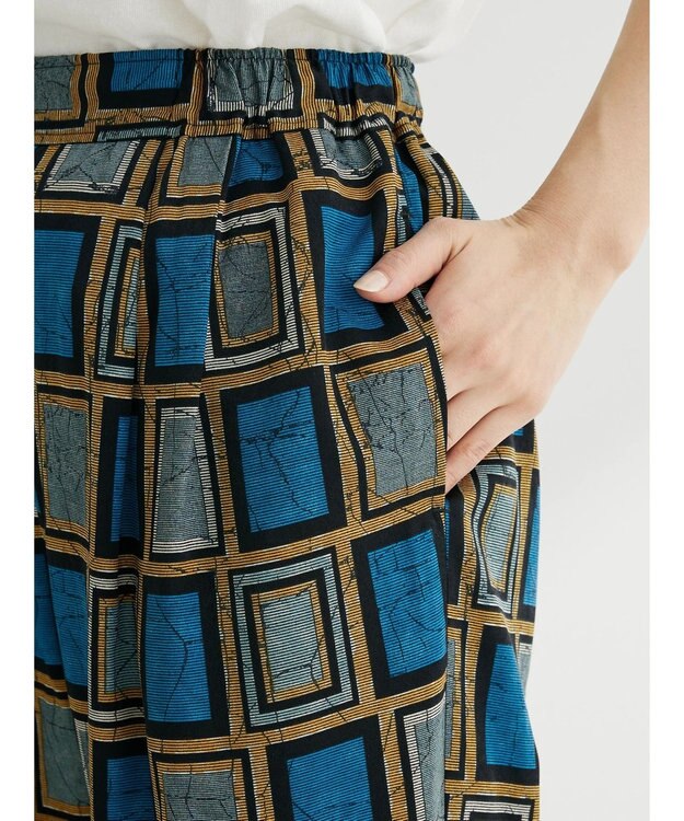 Green Parks アフリカン柄イージーパンツ Blue