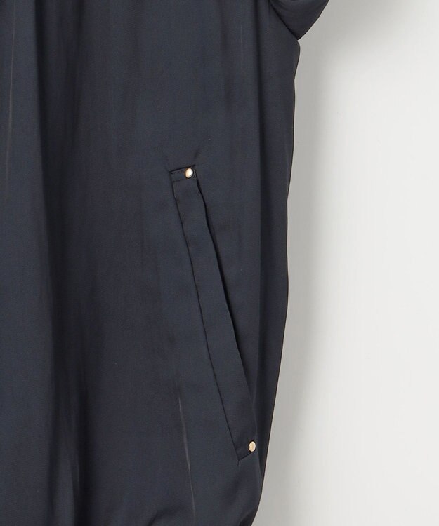 ANY SIS S 【接触冷感・速乾・UVカット】ツヤテロギャザー ブルゾン ネイビー