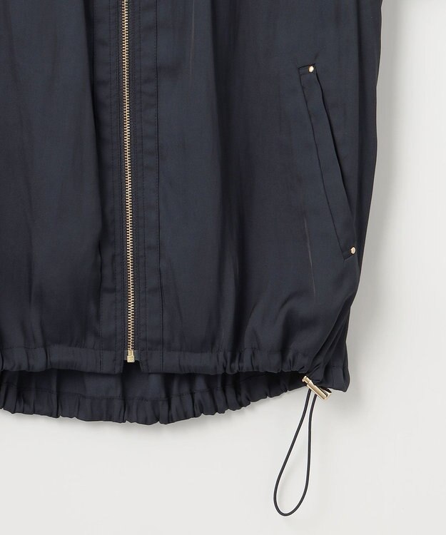 ANY SIS S 【接触冷感・速乾・UVカット】ツヤテロギャザー ブルゾン ネイビー