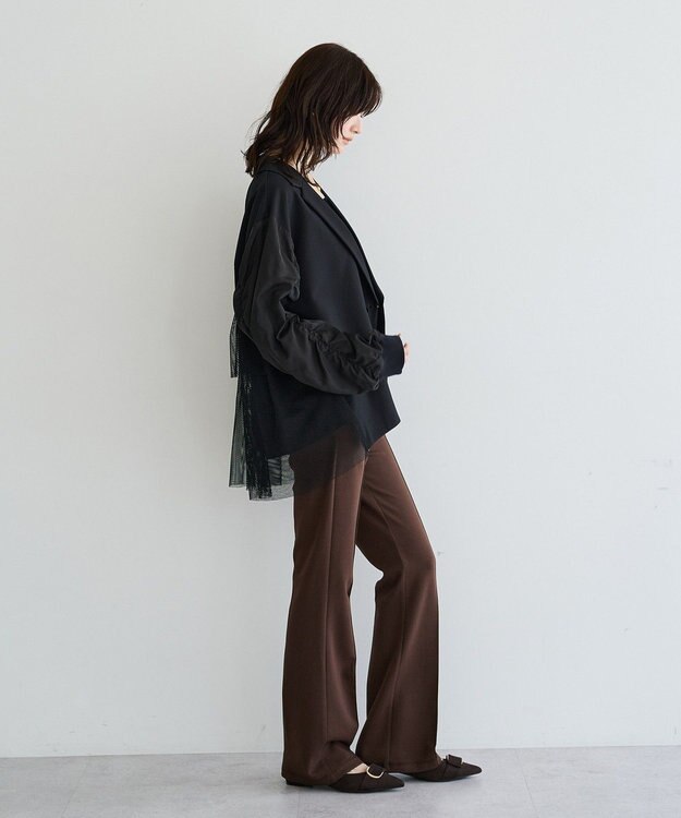 YECCA VECCA ストレッチセンターシームフレアパンツ Brown