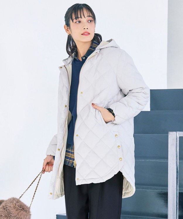 UNFILO 【自宅で洗濯OK / 軽量で暖かい】TAIONコラボ 2WAY キルティングダウン アイボリー