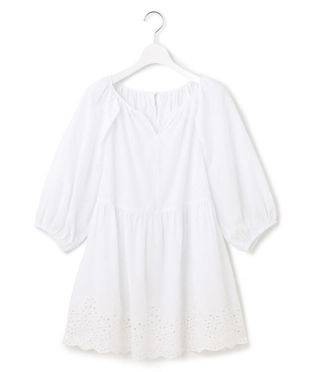 23区 【SLOW/洗える】エンブロイダリーレース ブラウス ホワイト系