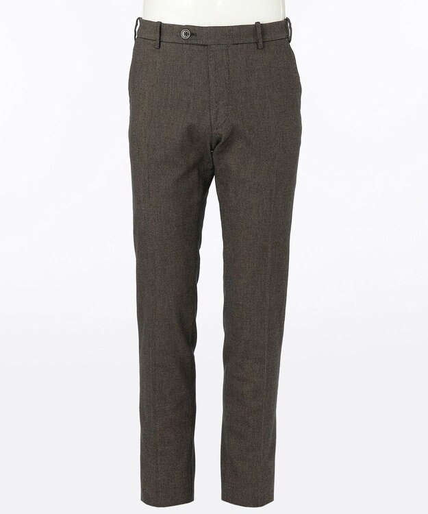 JOSEPH ABBOUD 【キングサイズ】コットンテンセルヘリンボン パンツ ダークブラウン系