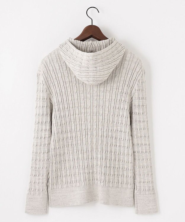 JOSEPH ABBOUD 【オリジナルオーガニックコットン使用/サスティナブル】JOE COTTONケーブル ニットパーカー ベージュ系