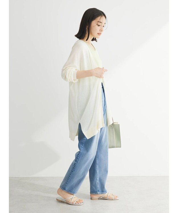 Green Parks 推しニット　ゆったりミドル丈カーディガン Off White