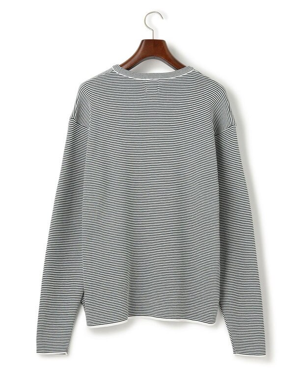 J.PRESS MEN 【Tシャツ感覚で着られる新感覚ニット】ボーダーニット ロングスリーブＴシャツ グリーン系1