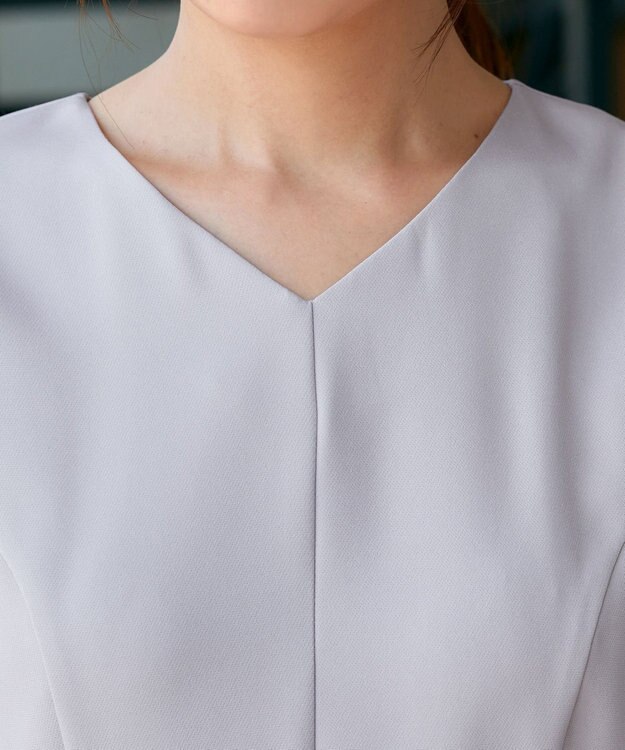 Tiaclasse L 【洗える】レイヤードヘムペプラムブラウス グレージュ