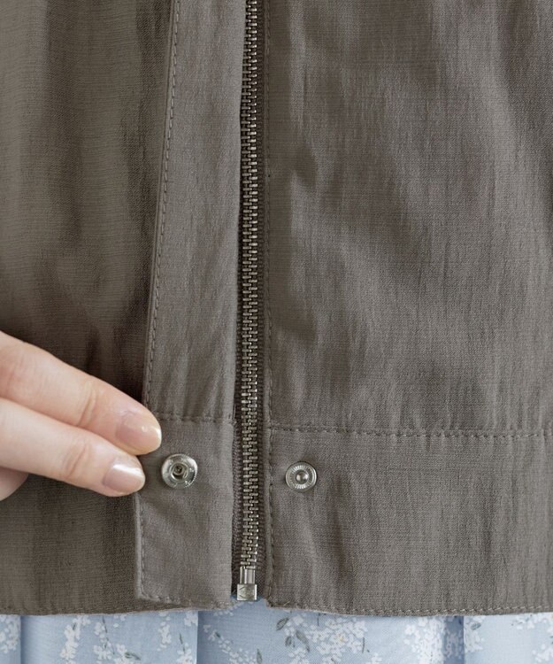 Tiaclasse L 麻調襟ギャザーシアーブルゾン モカ