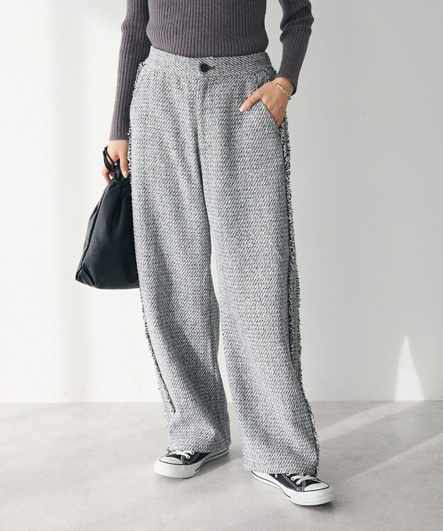 CRAFT STANDARD BOUTIQUE ツイードストレートパンツ Gray