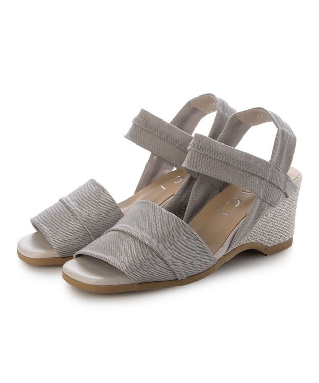 MODE ET JACOMO <D'ICI>アンクルストラップストレッチサンダル シルバー