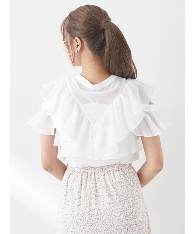 earth music&ecology ２ＷＡＹフリルブラウス White