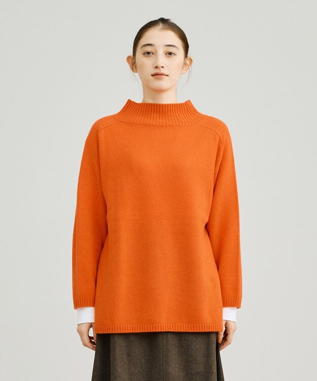 J.PRESS YORK STREET 【WOMEN】ウールカシミヤ ハイネックニット オレンジ系
