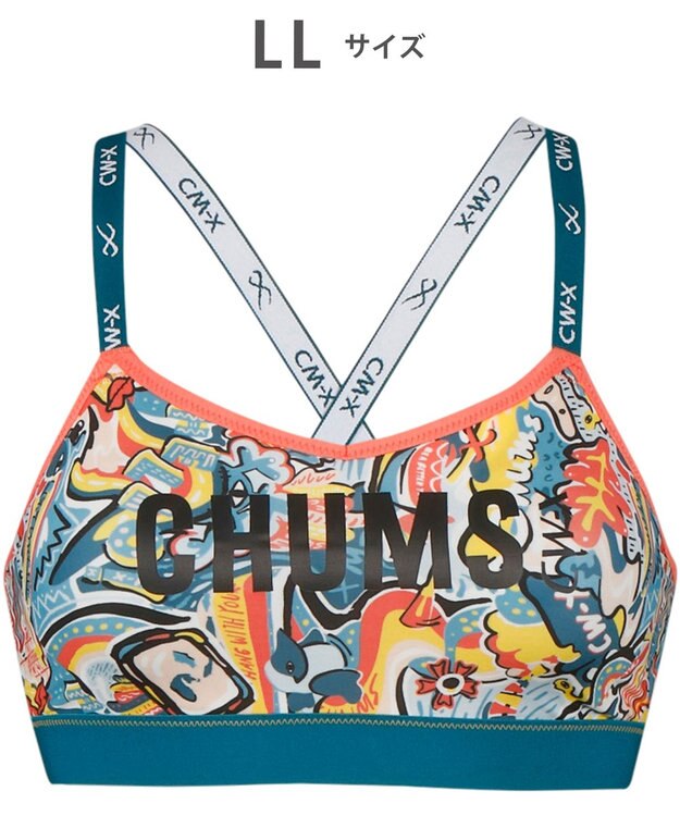 CW-X 【WOMEN】 スポーツブラ CHUMS (チャムス)コラボ キャンプ・アウトドアなどにおすすめ 吸汗速乾(本体) 汗消臭(本体) LNY110 /ワコール ターコイズ