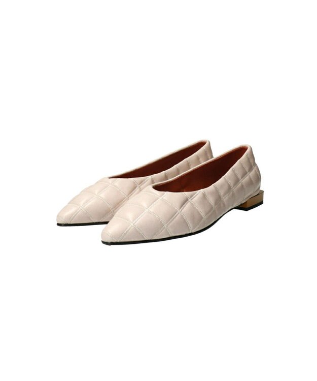 INTER-CHAUSSURES 【ANGEL ALARCON】ポインテッドトウキルティングパンプス アイボリー