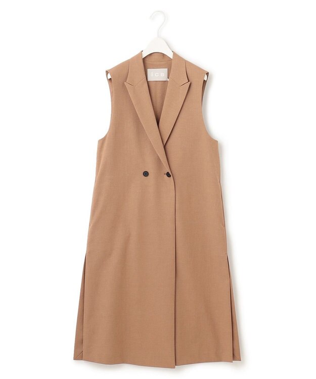 ICB 【セットアップ対応・洗える】 LooseWeave ロングジレ レディッシュブラウン系