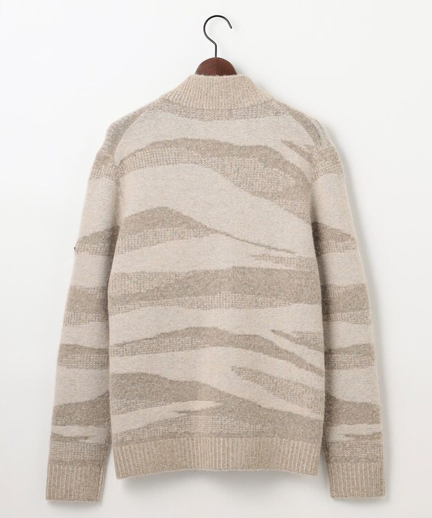 JOSEPH ABBOUD MOUNTAIN 【イタリア糸使用/軽量】ブークレーカモフラージュ  ニット ブルゾン ホワイト系9