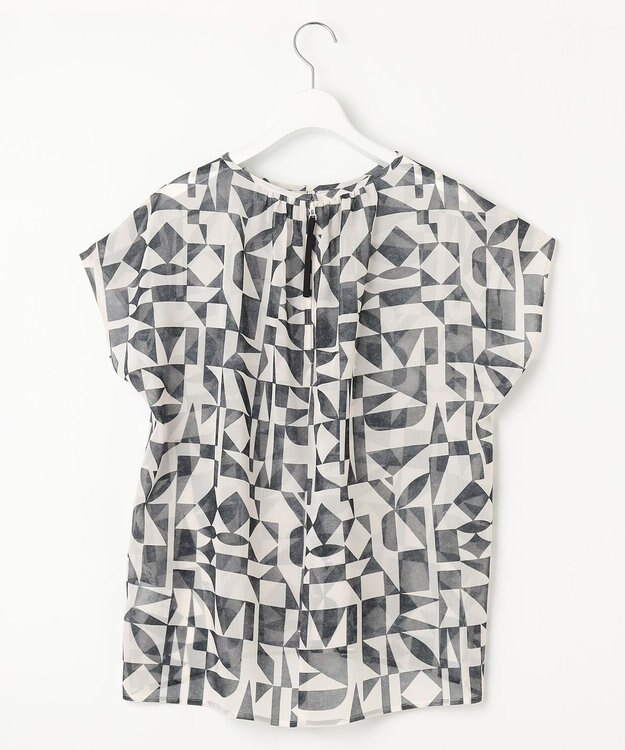 23区 【洗える】Ratti ウォールプリント ブラウス モノトーンプリント