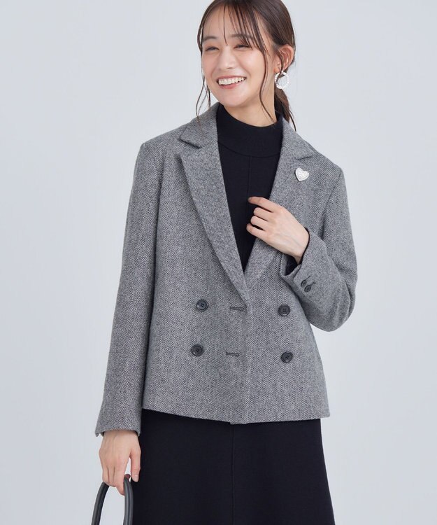 組曲 シックツイード ジャケット ブラック系3