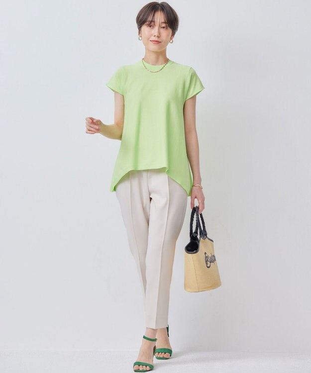 組曲 L 【WEB限定カラーあり】バックフレアニットTシャツ 【WEB限定】セロリ系9