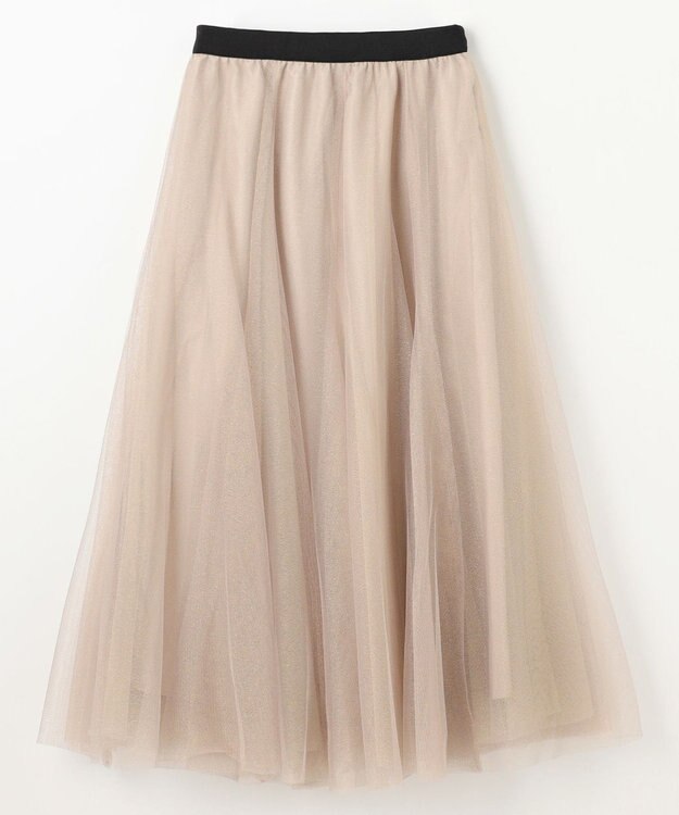 ANY 【ウエストゴム】ラメチュールキラキラスカート ゴールド