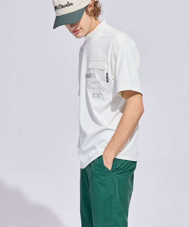 PW CIRCULUS 【MEN】ポケットモックネック ゴルフ ホワイト系