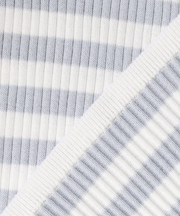 ICB 4×2リブ プルオーバーカットソー ライトデニムボーダー