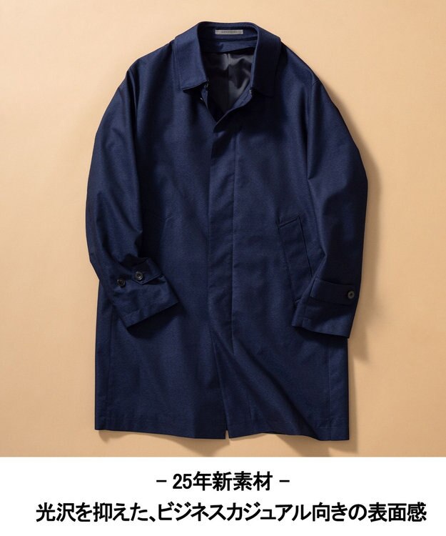 GOTAIRIKU 25年新作/3シーズン対応【仕事で着用可】メランジカルゼ フーデッドブルゾン_無地 ネイビー系