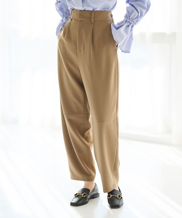 #Newans コクーンシルエットパンツ キャメル