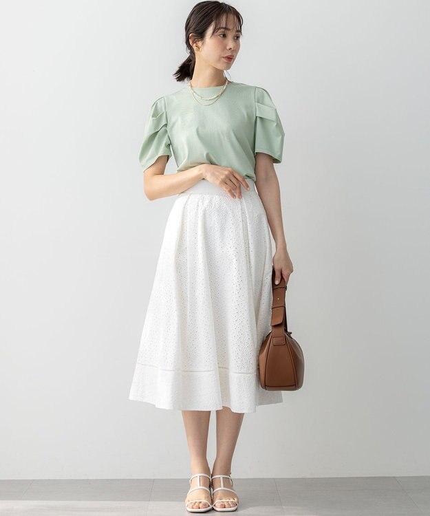 組曲 エンブロイダリーレース スカート アイボリー系