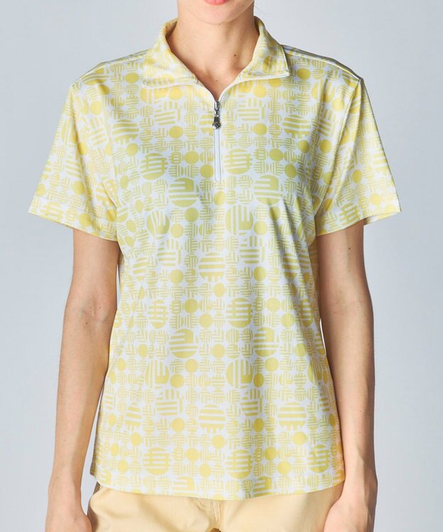 FILA GOLF／marie claire 【marie claire SPORT】ハーフジップ半袖シャツ イエロー