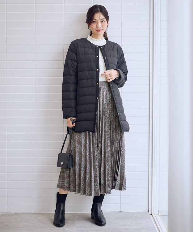 ANY フレンチダウンロングコート ブラック