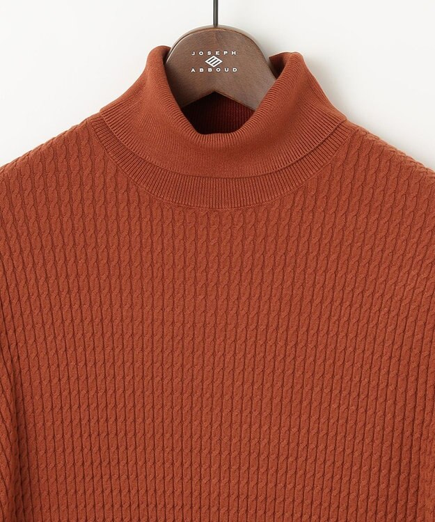 JOSEPH ABBOUD 【チクチクしない/イージーケア】SNOWYタートルネックニット オレンジ系