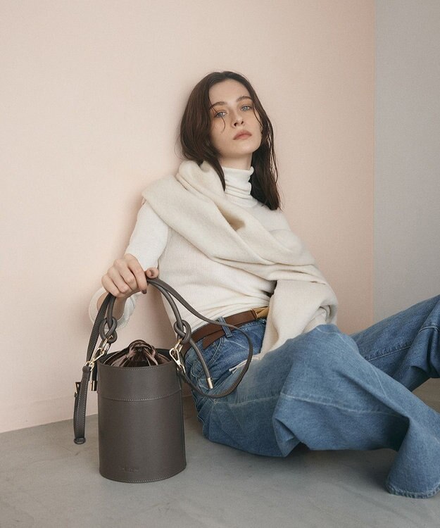 TOPKAPI 【TREASURE TOPKAPI】フェイクレザー バケツ 巾着 ショルダー バッグ トープ