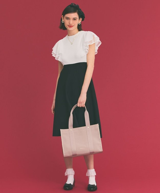 TOCCA TRIM RIBBON A4TOTE A4トートバッグ ベージュ系