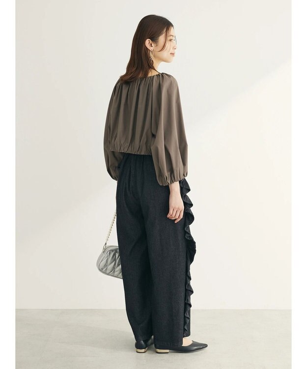 Green Parks ■ＥＳＣＡＲ　ギャザーショートプルオーバー Gray Beige