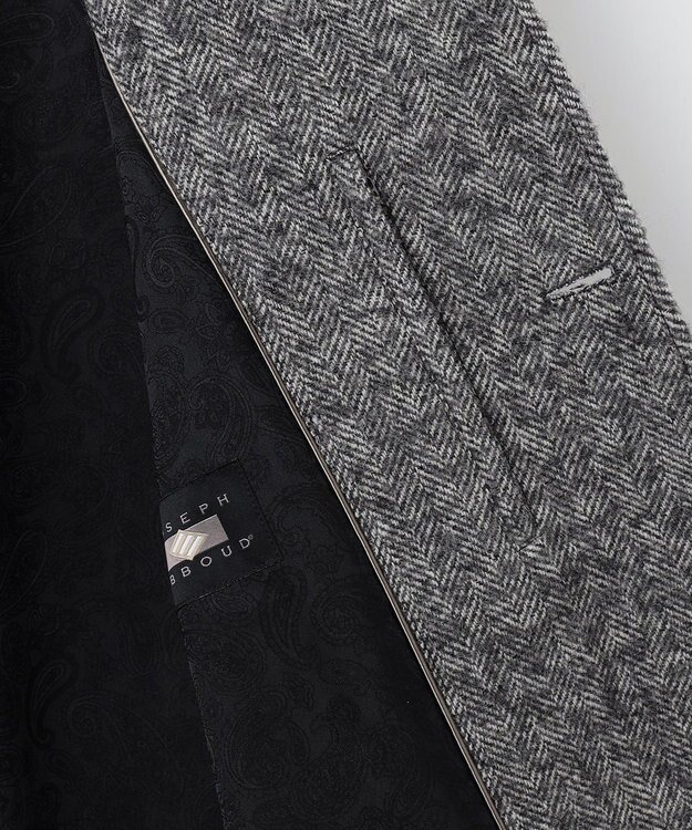 JOSEPH ABBOUD 【軽量/JAPANファブリック】アルパカヘリンボン ステンカラー コート ライトグレー系7