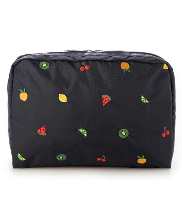 LeSportsac EXTRA LARGE RECTANGULAR COSMETIC/ミックスドフルーツエンブロイダリー ミックスドフルーツエンブロイダリー