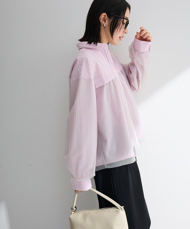 Green Parks イージーケアチュールドッキングシャツ Pink