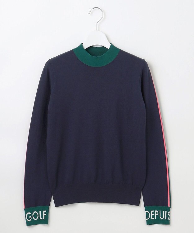 23区GOLF 【WOMEN】レーヨンストレッチカラーブロックニット ネイビー系