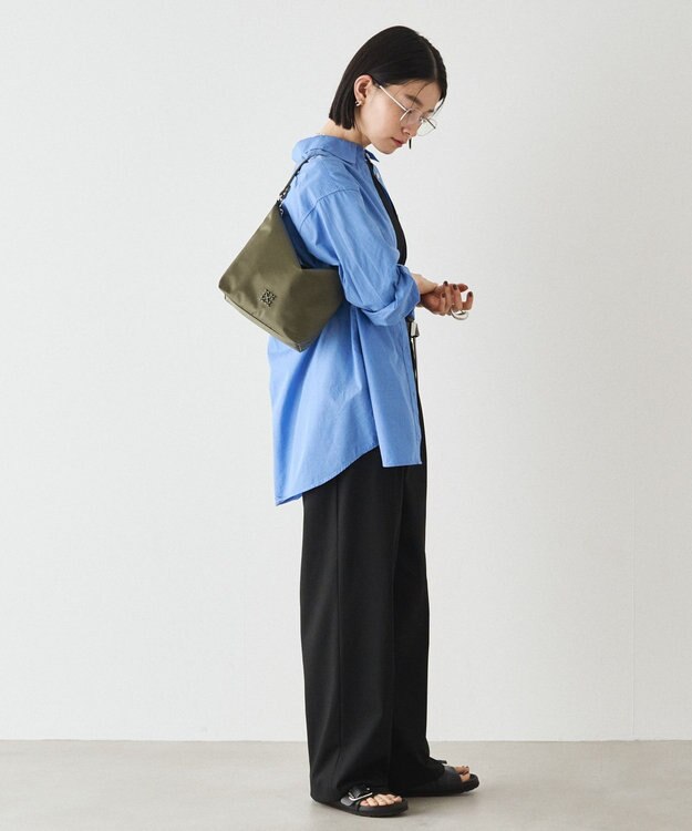 russet シンプルショルダーバッグ【クラウズナイロン】(CE-1467) Khaki