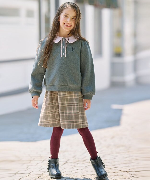 組曲 KIDS 【110-140㎝】ダンボールニット トレーナー グレー系