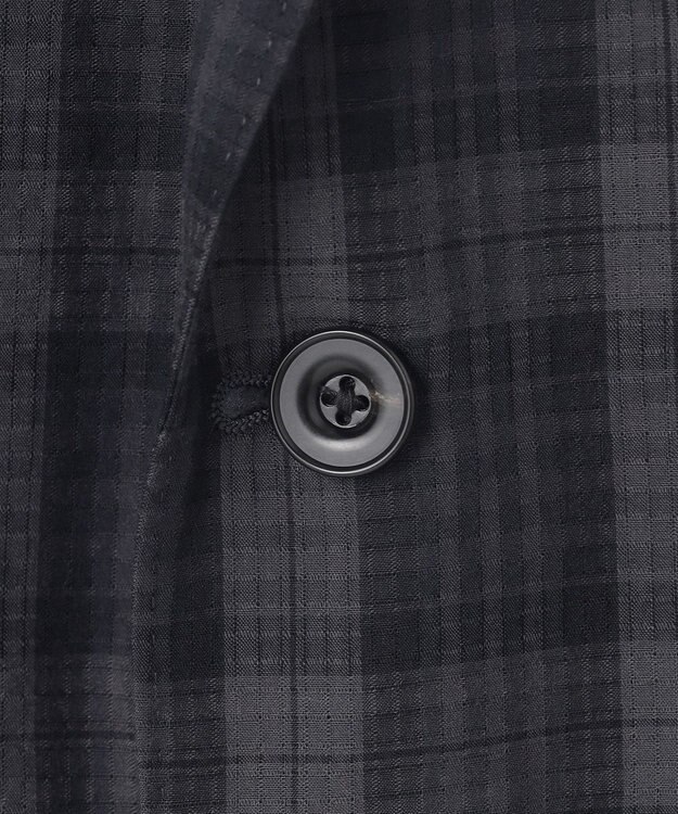 GOTAIRIKU 清涼サッカー素材【通気性/軽量】空羽サッカー マドラスチェック シャツジャケット グレー系4