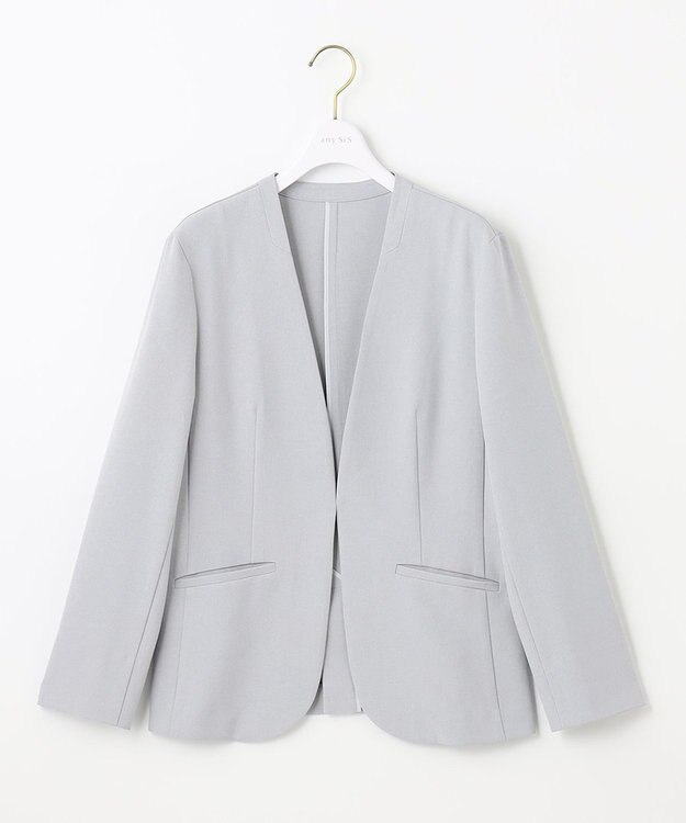 ANY SIS 【セットアップ可】リネンライクポリエステル ジャケット ブルーグレー