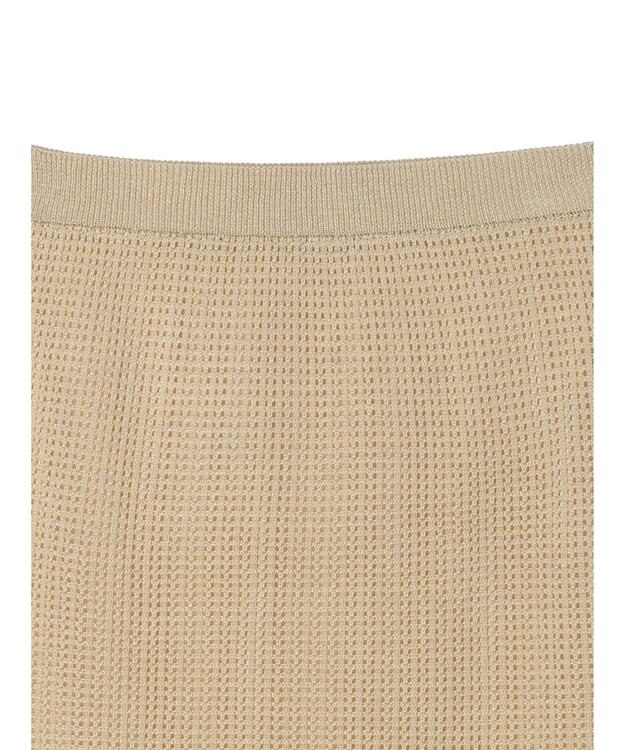 Green Parks ２ｗａｙ　メッシュ編みニットＩラインスカート（ペチ付き） Gold