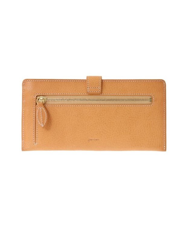 genten フラッターカットワーク マチなし長財布 ヌメベージュ
