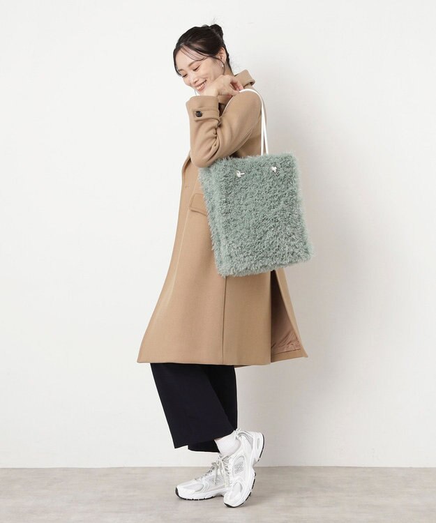 MOONBAT 【ファーバッグ 】トイプードル トートバッグ  フェイクファー ミントグリーン