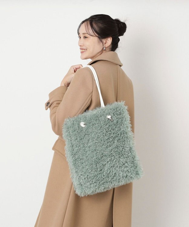 MOONBAT 【ファーバッグ 】トイプードル トートバッグ  フェイクファー ミントグリーン