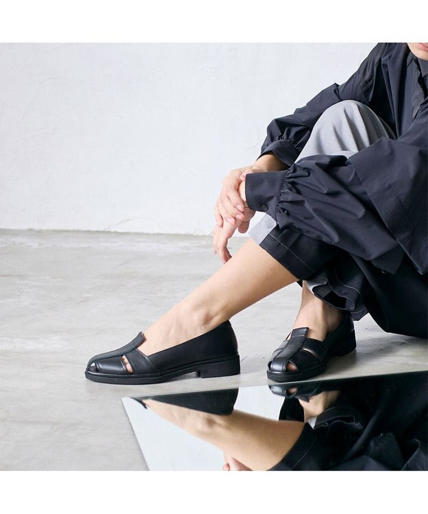 MODE ET JACOMO <D'ICI>カットアウトオープンパンプス ブラック