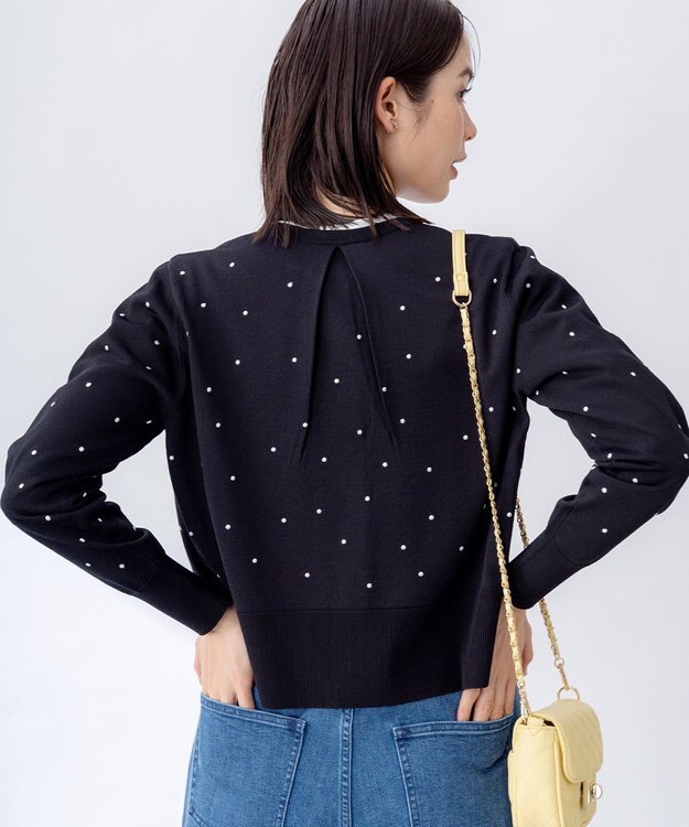 組曲 【WEB限定】ドットニット カーディガン ブラックドット系5